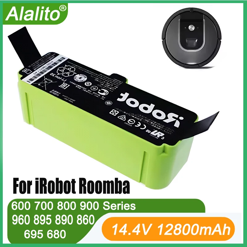 

14.4V 12800mAh Li Ion Battery for iRobot Roomba Cleaner 900 800 700 600 Series 960 980 981 965 895 890 860 695 692 690 680 675
