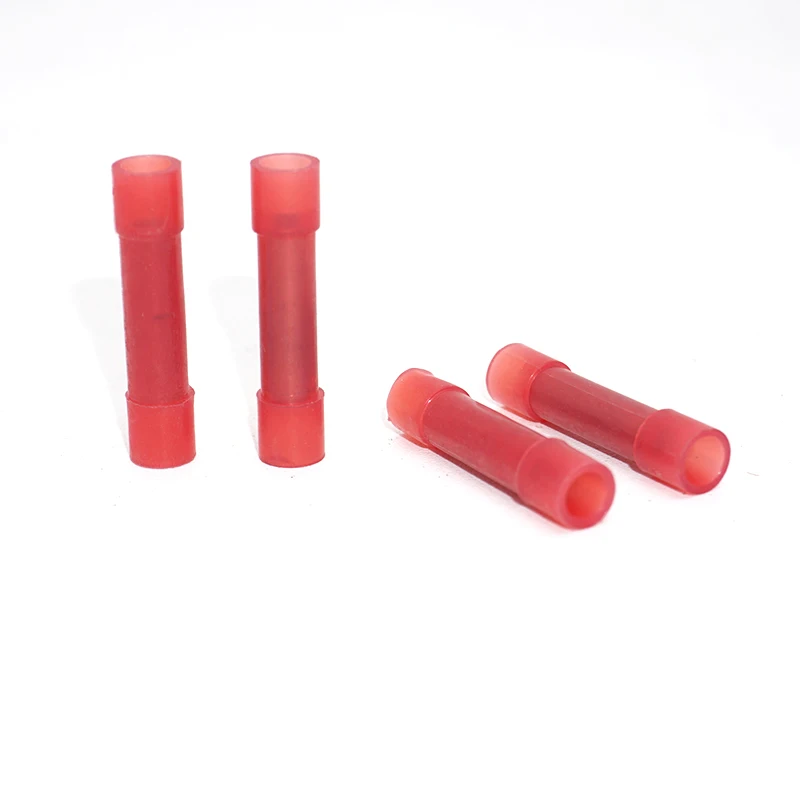 

1000 шт. нейлоновые разъемы для проводов 22-16AWG, электрический обжимной стыковый разъем, полностью изолированные клеммы для сращивания проводов, красный