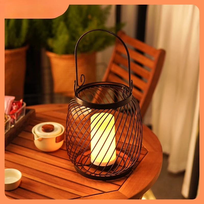 

Balcony Ambient Light Chandelier Modern Terrace Garden Light Lawn Wrought Iron Floor Light Outdoor Waterproof Portable