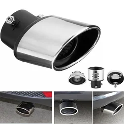 Auto general Shark belt net tail throat modified exhaust pipe tail nozzle stainless steel silenced tail throat silver black stra