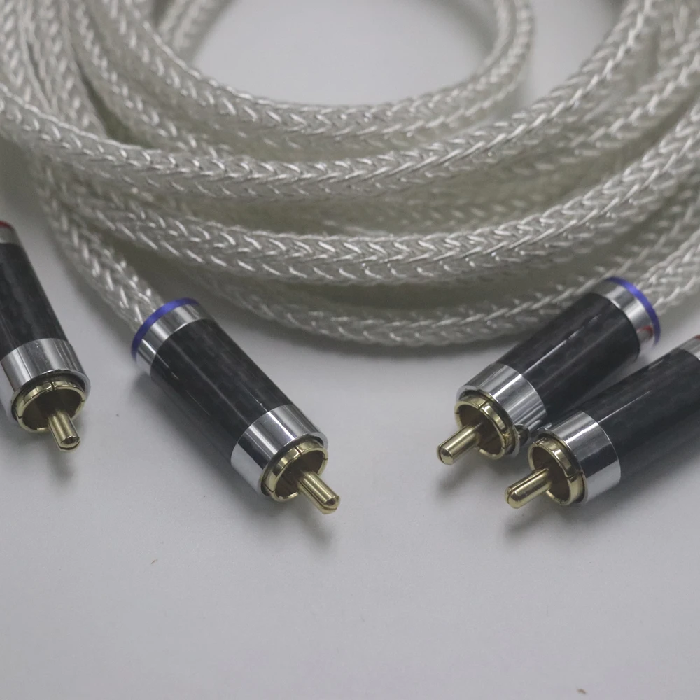 Haldane Thickened-Cable 16 Core Pure Silver OCC eference Interconnects RCA Cable Audiophile for Amplifier CD Player