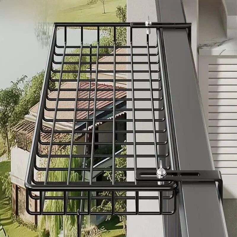 Balcony Clothes Drying Rack Security Window Guard Outdoor Hanging Basket Shelf Storage Organizer for Clothes Care And Mainten...