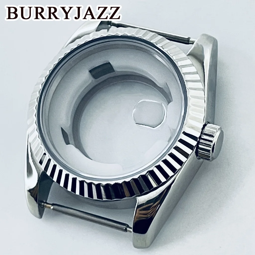 BURRYJAZZ 31mm NH05 NH06 Watch Case Silver Stainless Steel Case With Sapphire Crysta Waterproof