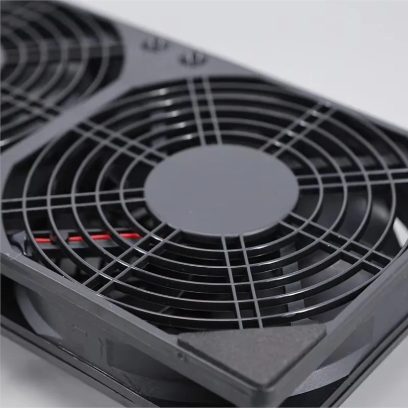 

Router Cooling Fan DIY PC Cooler TV Box Wireless Silent Quiet DC 5V USB Power 120x240mm Dual Fan 12CM W/Screws Protective Net A6
