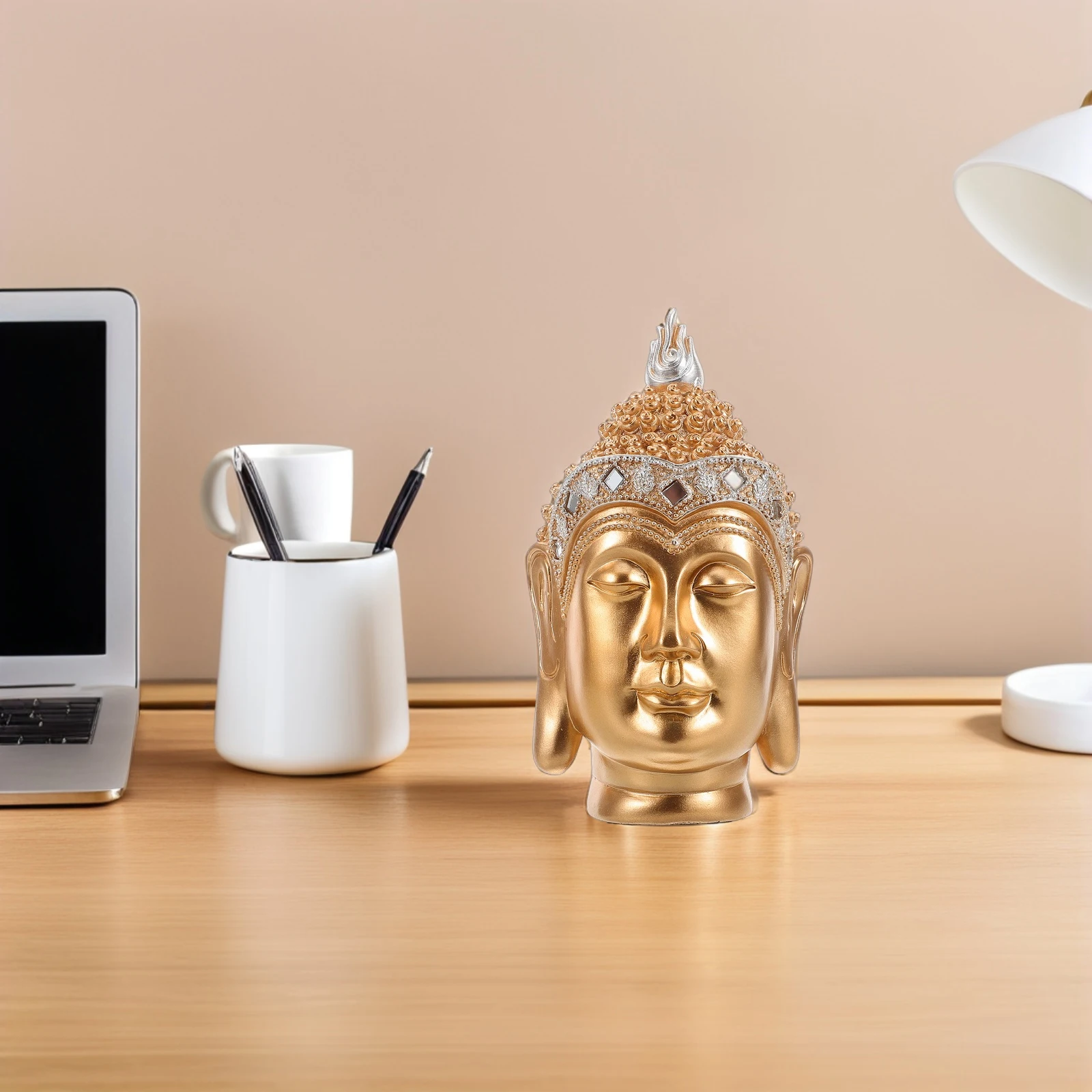 

Buddha Head Statue Figurines Decoration for Home Sculpture Ornaments Decorations Craft Household