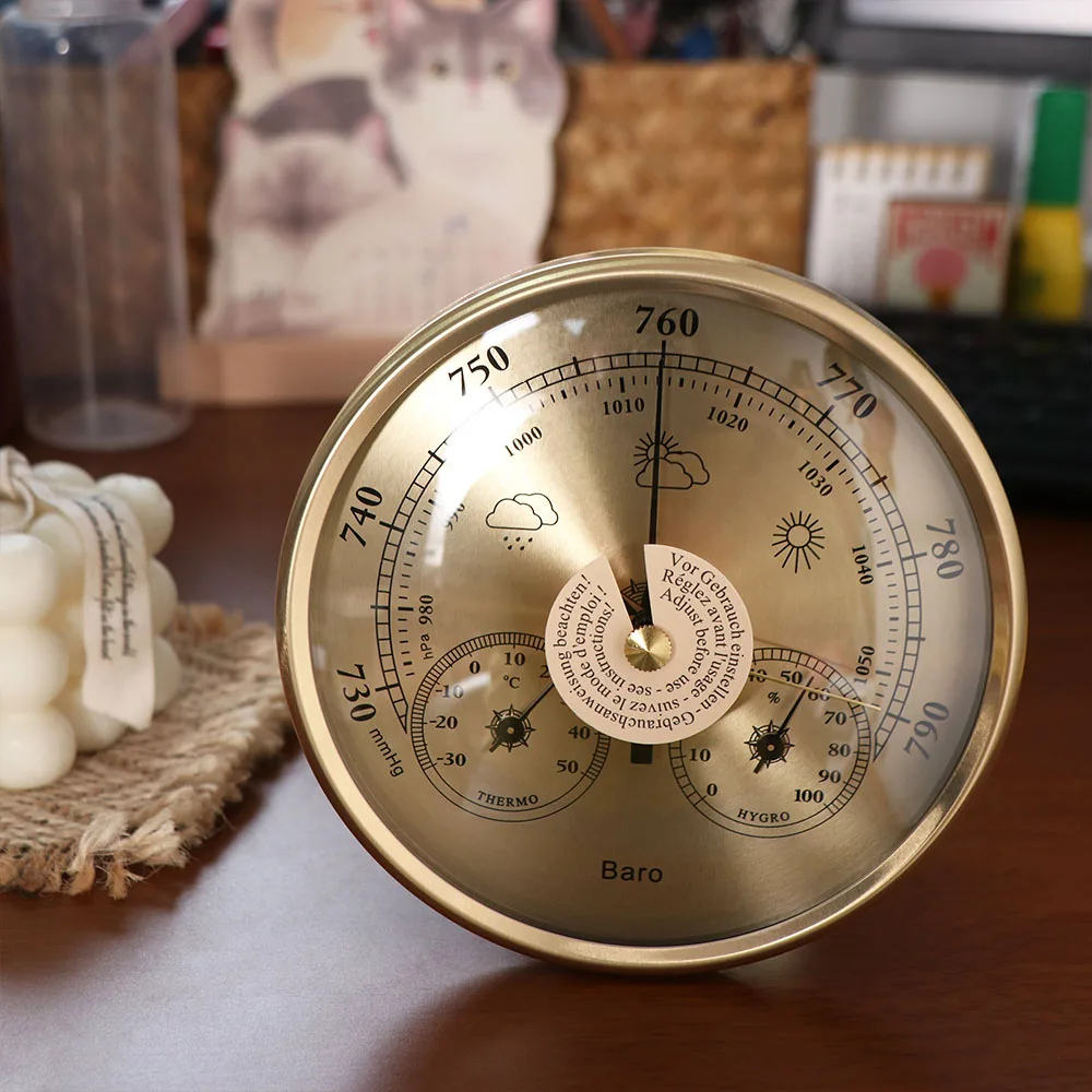 3 in 1 Barometer Thermometer Hygrometer Large Display Wall Mounted Indoor Climate Monitor No Battery Waterproof