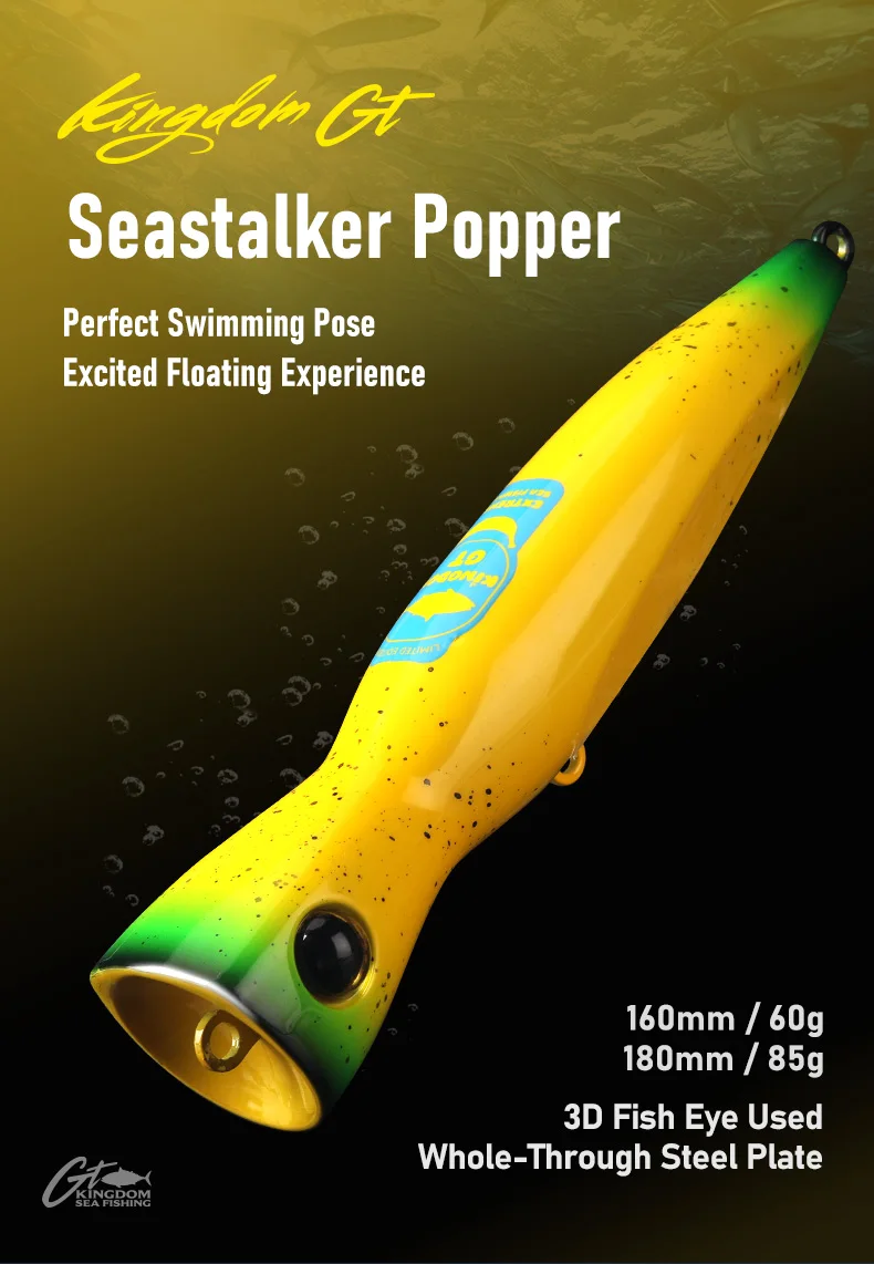 KINGDOM GT Angelköder Topwater Popper 60g 85g 160mm 185mm Salzwasser Thunfisch Blaufisch Künstlicher Meeres-Bootsangelköder Harter Köder – Detail 1
