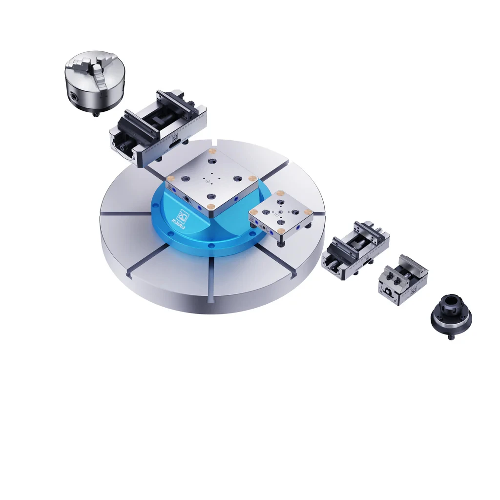 انقر لتكبير التصنيع بخمسة محاور D325-L100-D96 برج محطة مزدوجة ارتفاع كومة نقطة سريعة لوحة آلة تشاك يدوية #3