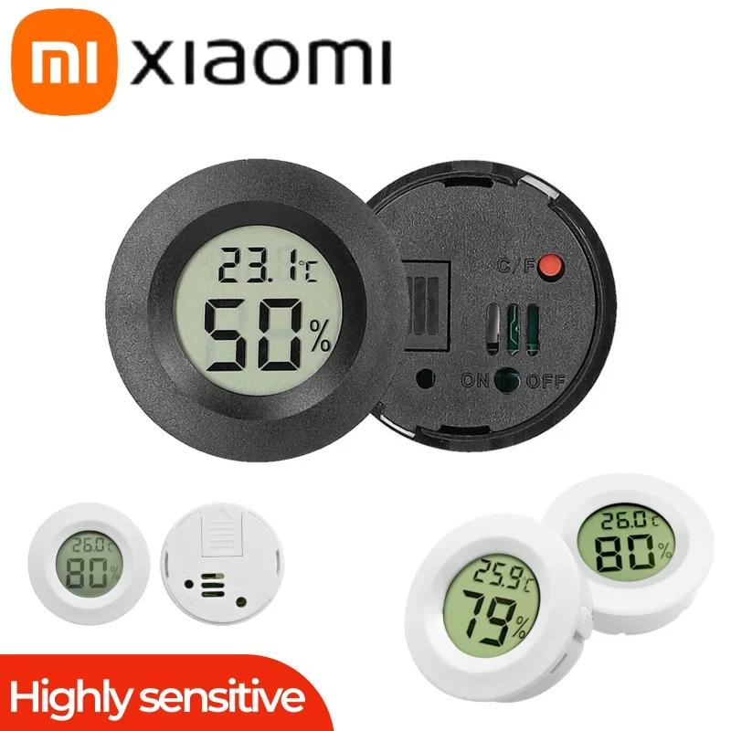 Xiaomi 4 Pcs Mini Hygrometer Thermometer Digital LCD Monitor Humidity Meter Gauge Indoor Room Round Humidity Temperature Gauge