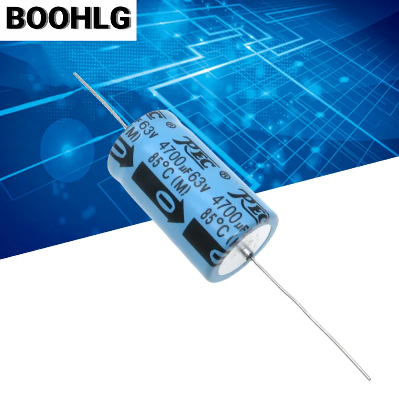 2PCS filter capacitor horizontal axial polarized aluminum electrolytic capacitor 63v 4700uf 25X43mm