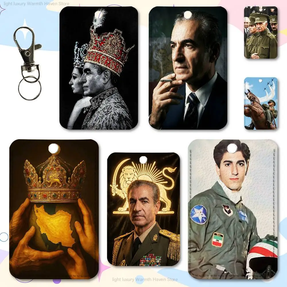 

King Mohammad Reza Shah Pahlavi Iran Holder Keychain For Work Card Bank Business Holder Student Card Protective Case Bus Card