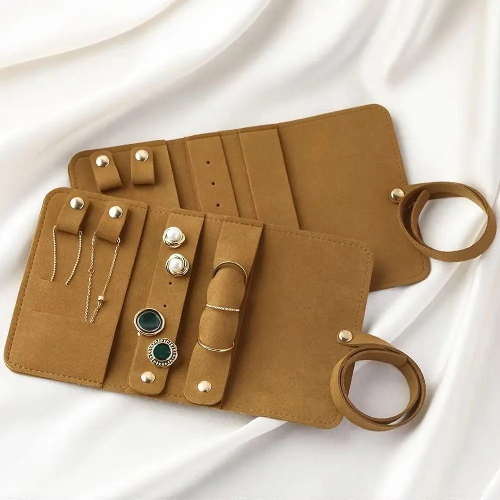 

Small Foldable Jewelry Organizer Roll Portable Travel Storage Jewelry Case Bag Rings Display Lightweight Jewellery Roll Women