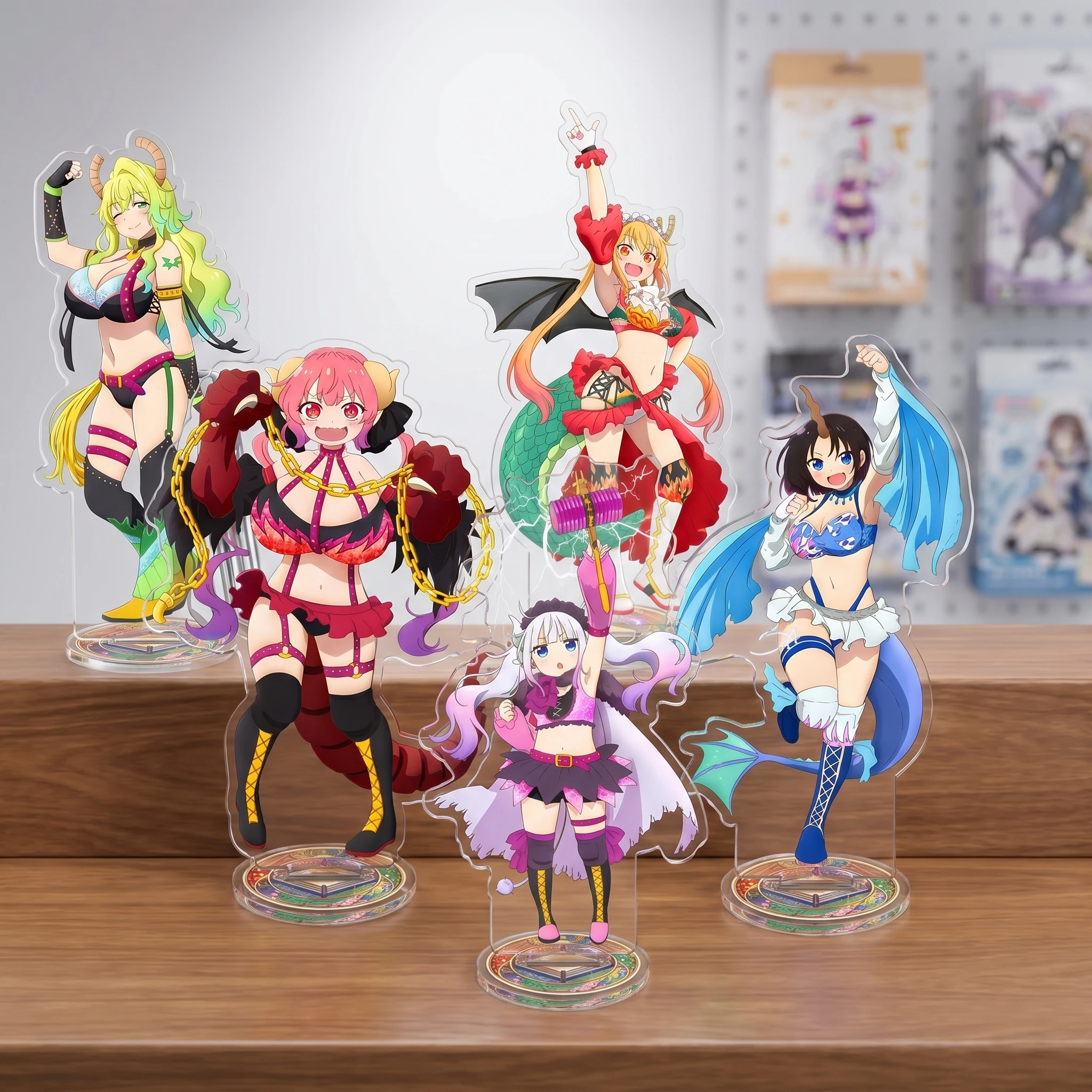 Figura acrílica de anime Miss Kobayashi's Dragon Maid, Tohru Kanna Kamui, Elma Lucoa, Ilulu, decoración de escritorio, modelo de juguete, regalo, llavero