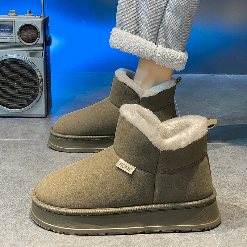 

Platform Fur Men Shoe New Winter Men Shoes Fluffy Fuzzy Men Shoes Fashion Outdoor Antiskid Indoor Warm Men House Shoes