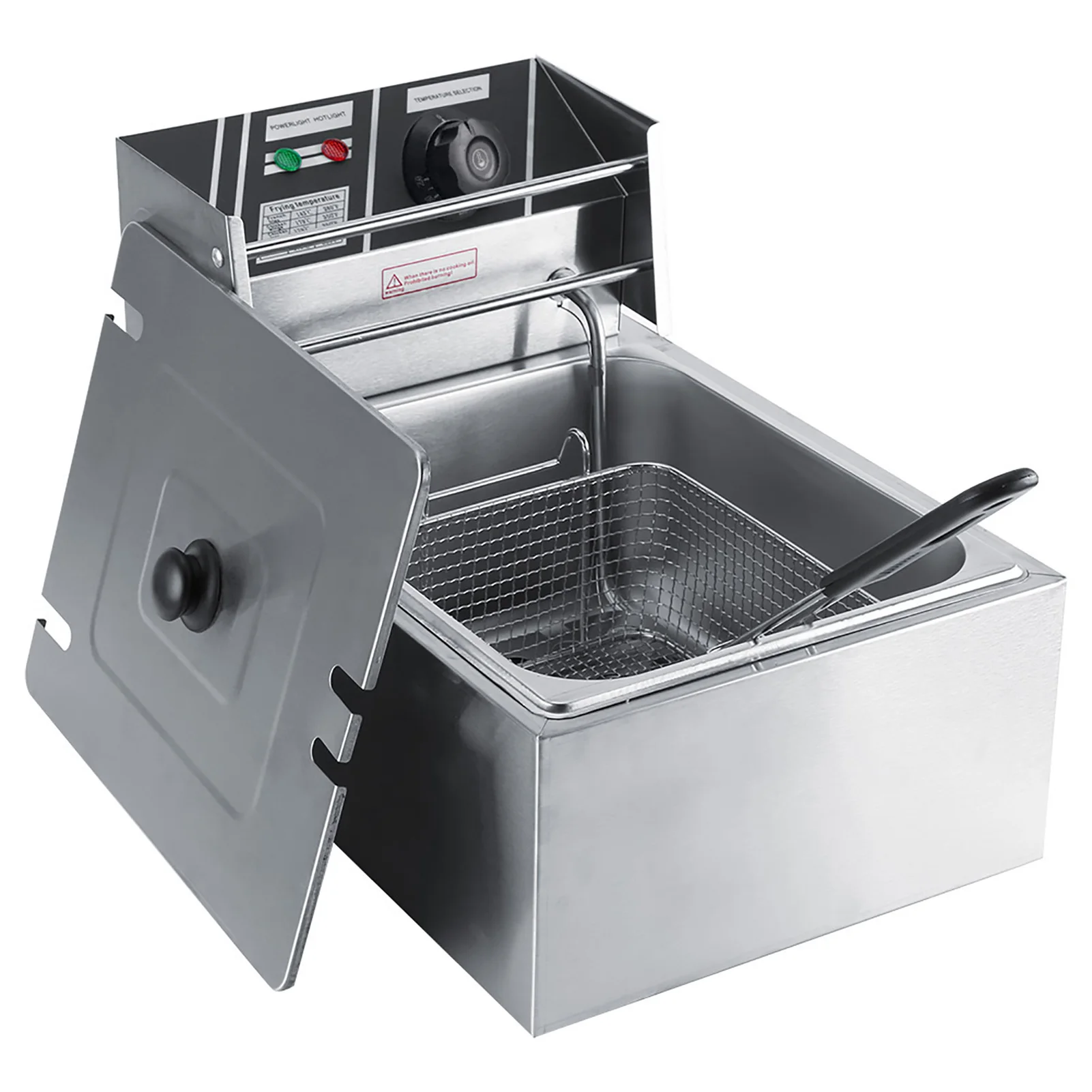 

6L Stainless Steel Electric Deep Fryer Commercial Home Oil Fryer Basket Temperature Control Fast Heating Kitchen Equipment