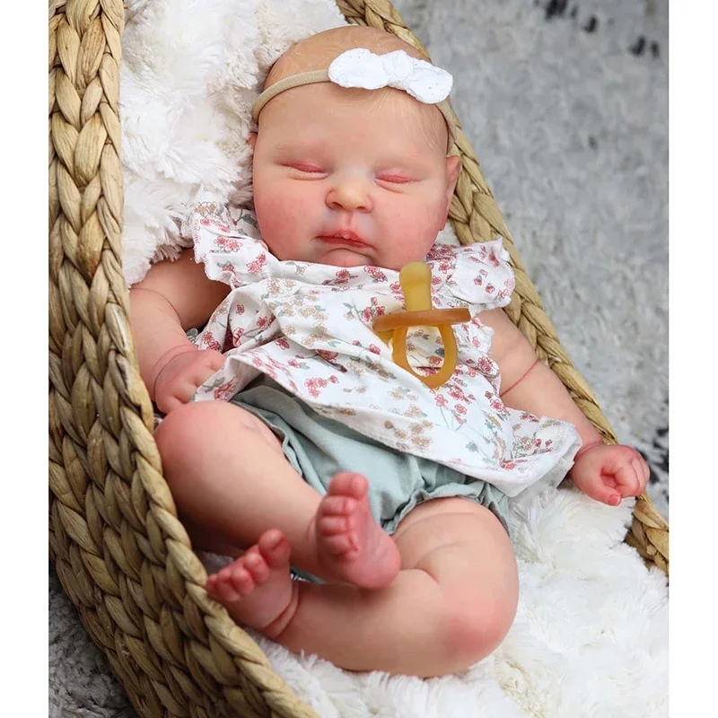 48cm Peaches Soft And Full Body Reborn Baby Doll with 3D Skin Multiple Layers Painting with hand painted Hiar Touch Doll