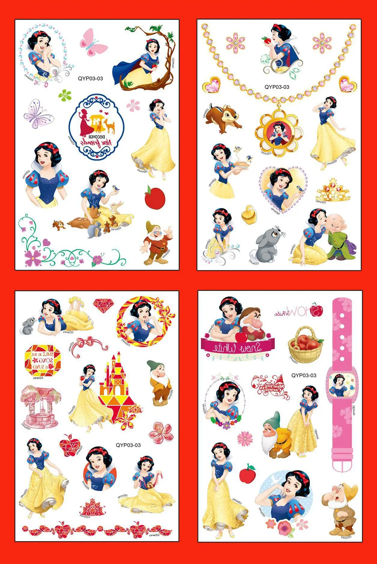 4 Teile/satz Disney Prinzessin Sofia Stich Tattoo Aufkleber Einhorn Gefrorene Autos Cartoon Tattoo Aufkleber Für Geburtstag Geschenk – Detail 9