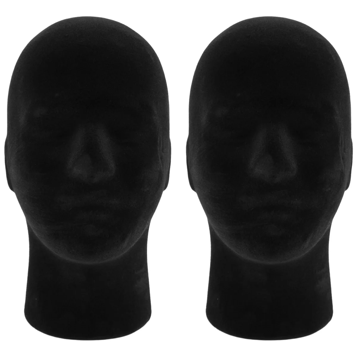 Foam MannequinPolystyrene Black Foam Men Model Mannequin Dummy Stand Shop Display Hat, 2 x BLACK