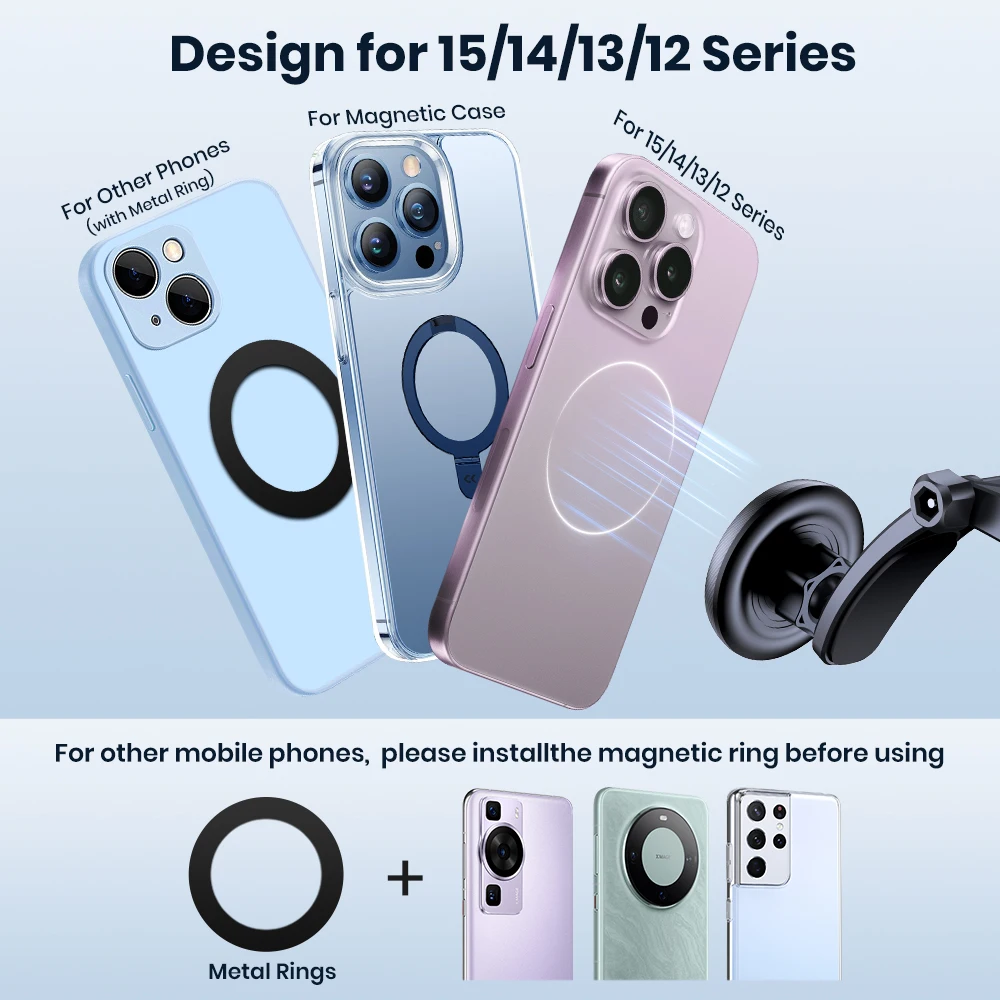 TOPK Magnetic Car Phone Holder Mount, Powerful Magnetism Premium Quality Support Single-Hand Operation Metal Hook for Car