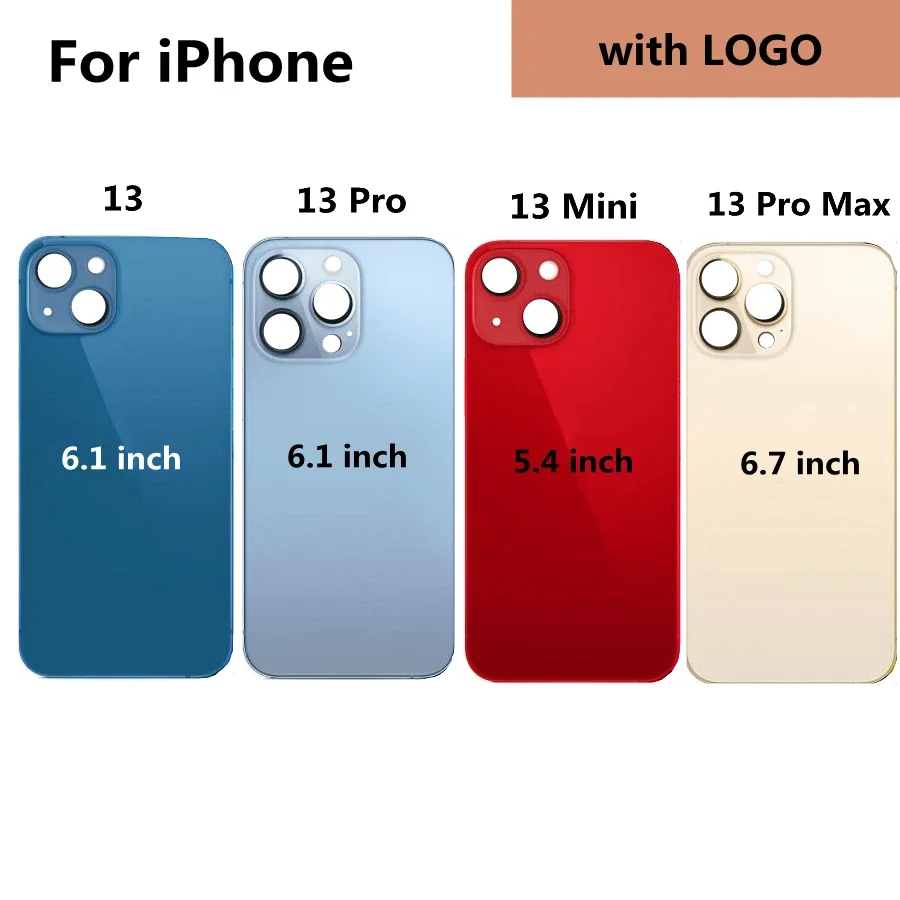 High Quality Big Hole Back Glass Battery Cover For iPhone 13 Pro Max Housing for iphone 13 Back Battery Door Cover 13mini