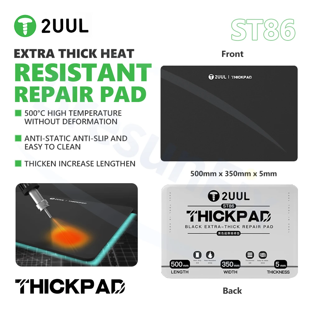 2UUL ST86 THICKPAD Extra Thick Heat-Resistant Repair Pad High Temperature Resistant Soldering Repair Pad for Phone Repairs Too
