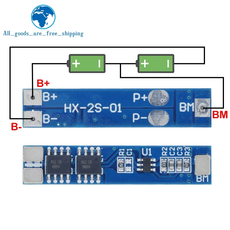

1/5 шт. BMS 2S 7,4 В 8,4 В 5A 18650 плата защиты от зарядки литиевой батареи