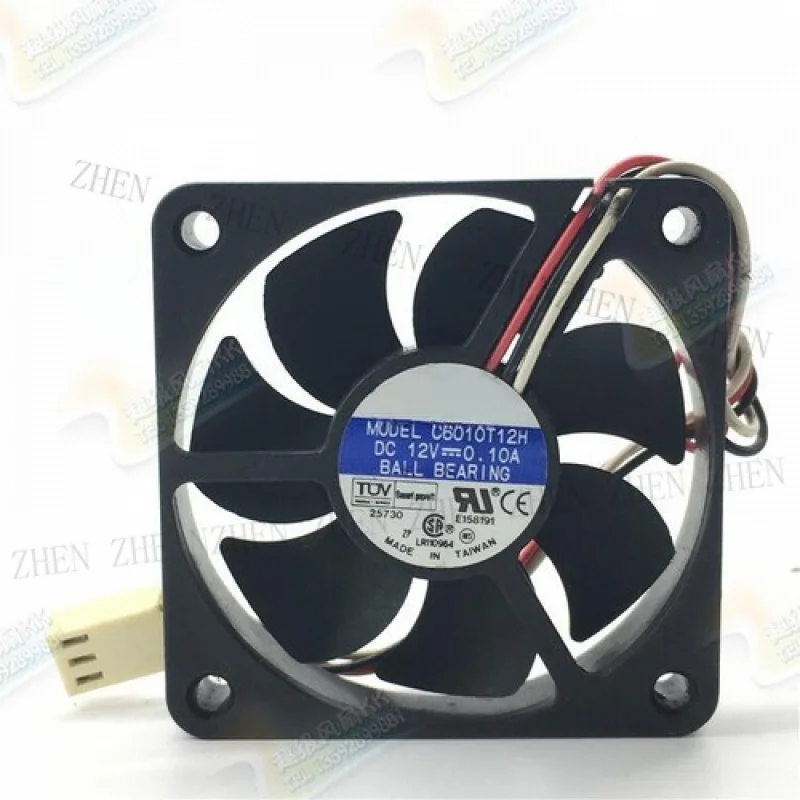 Y  FOR AVC C6010T12H 6010 DC12V 0.1A 6CM 3-Pin Slim & Mute Cooling Fan