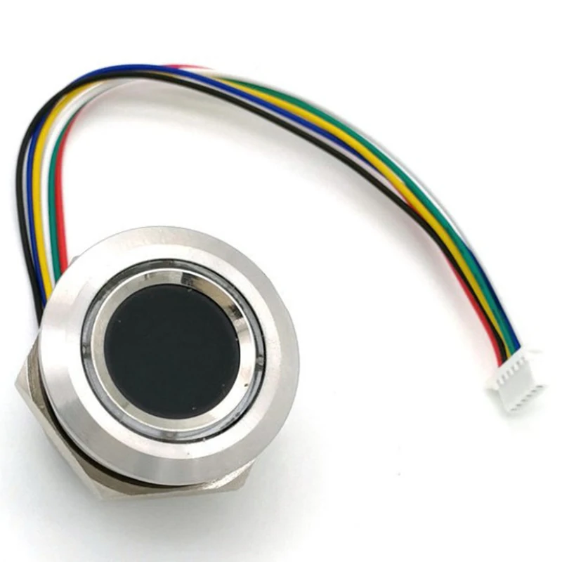 N93R R503 Circular Round Two-Color Ring Indicator LED Control DC3.3V MX1.0-6Pin Capacitive Fingerprint Module Sensor Scanner