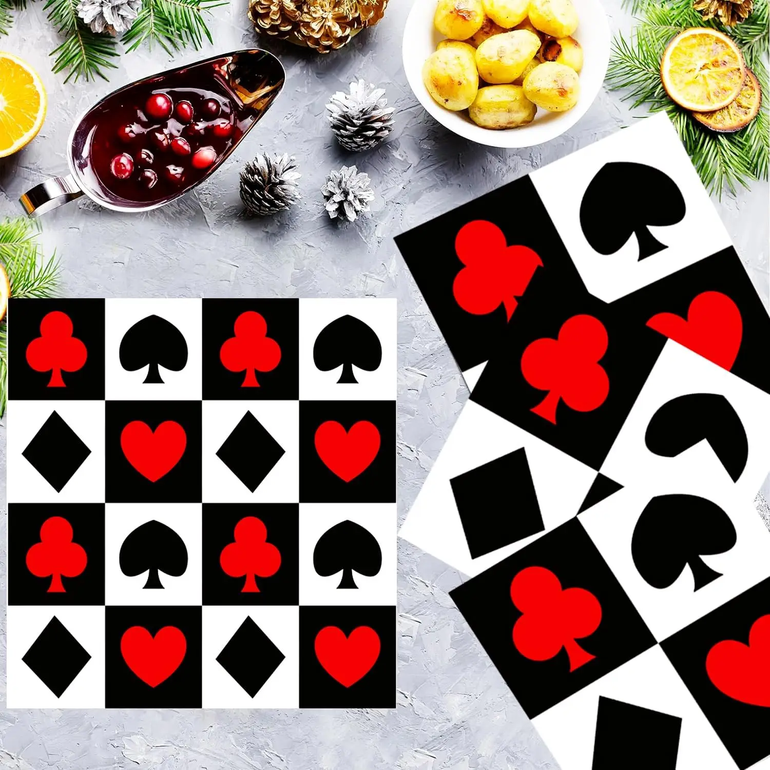 20/40/60/80 PCS Casino Theme Poker Napkins Las Vegas Disposable Napkins Club Games Casino Night Poker Theme Party Decor Supplies view 4