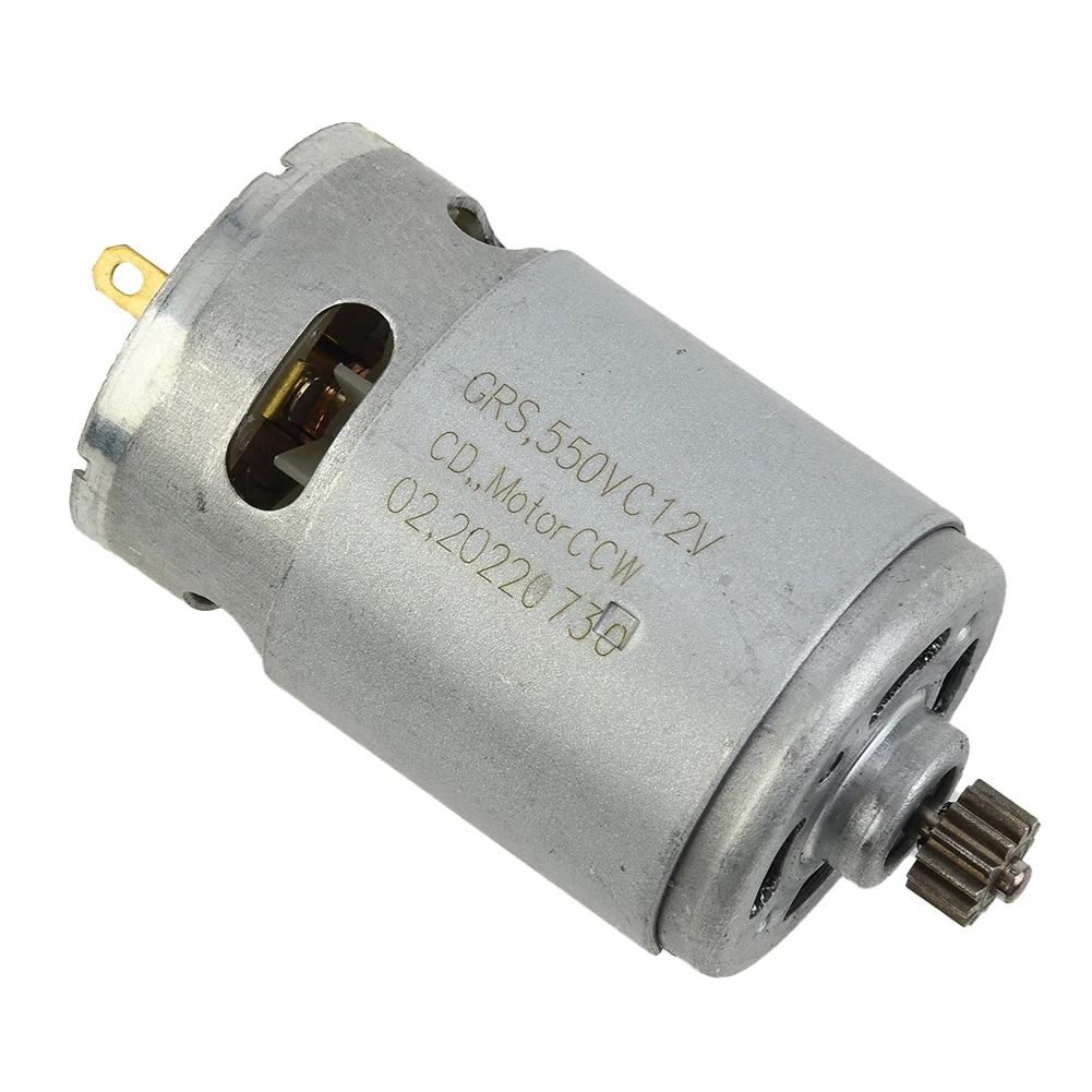 DC Motor Electric Drill High-torque High-speed Drill Driver Double-speed DC Motor Repair Parts Silver GSR12V-15 12V