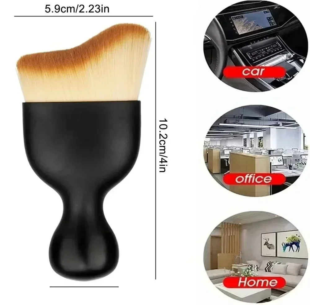 Car Interior Cleaning Brush Conditioner Air Outlet Soft Fur Clean Brushes with Shells Crevice Dust Removal Detailing Brush Tools