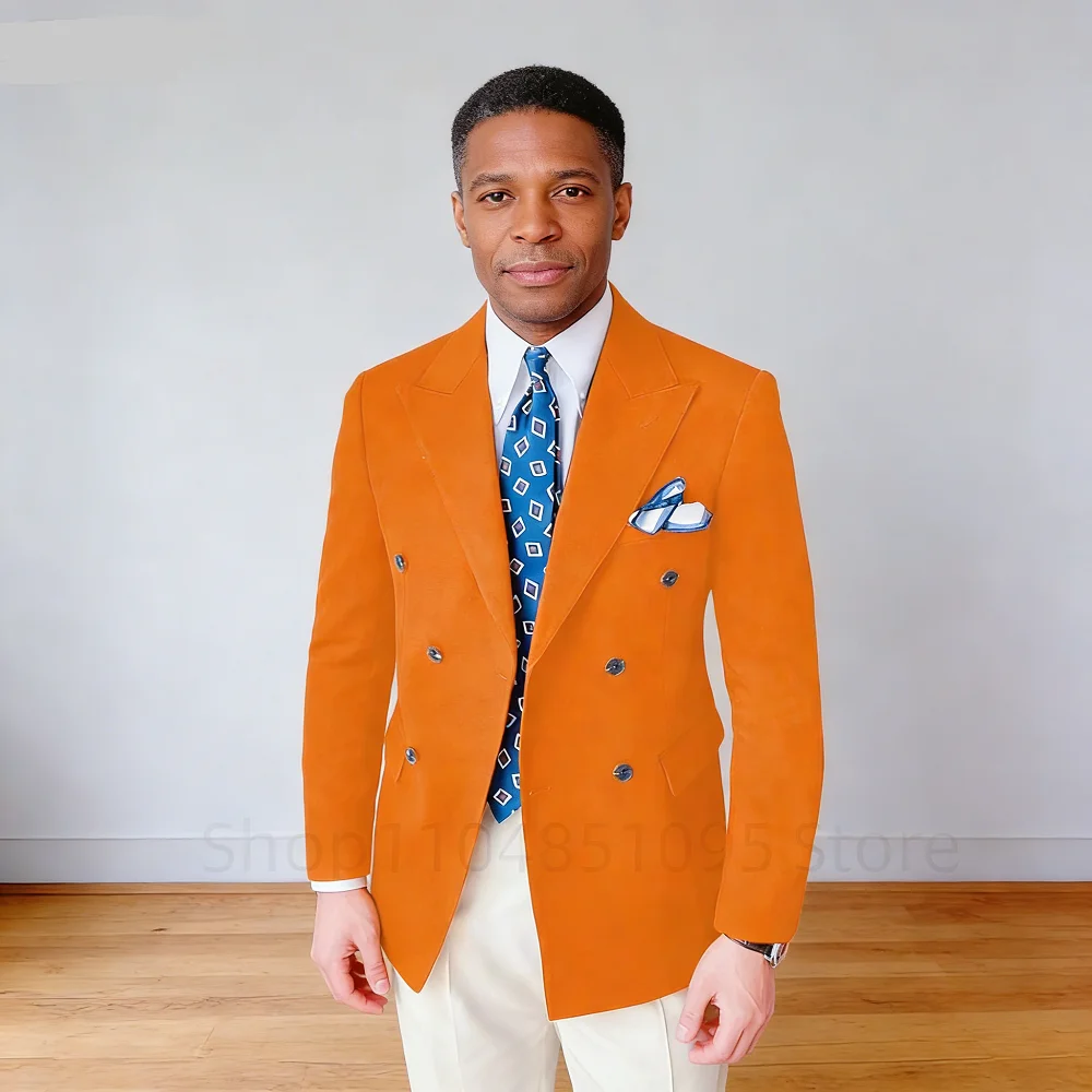 

Purple Men's Double Breasted Wedding Blazer Peak Lapel Suit Jacket Business Party Prom Top Coat