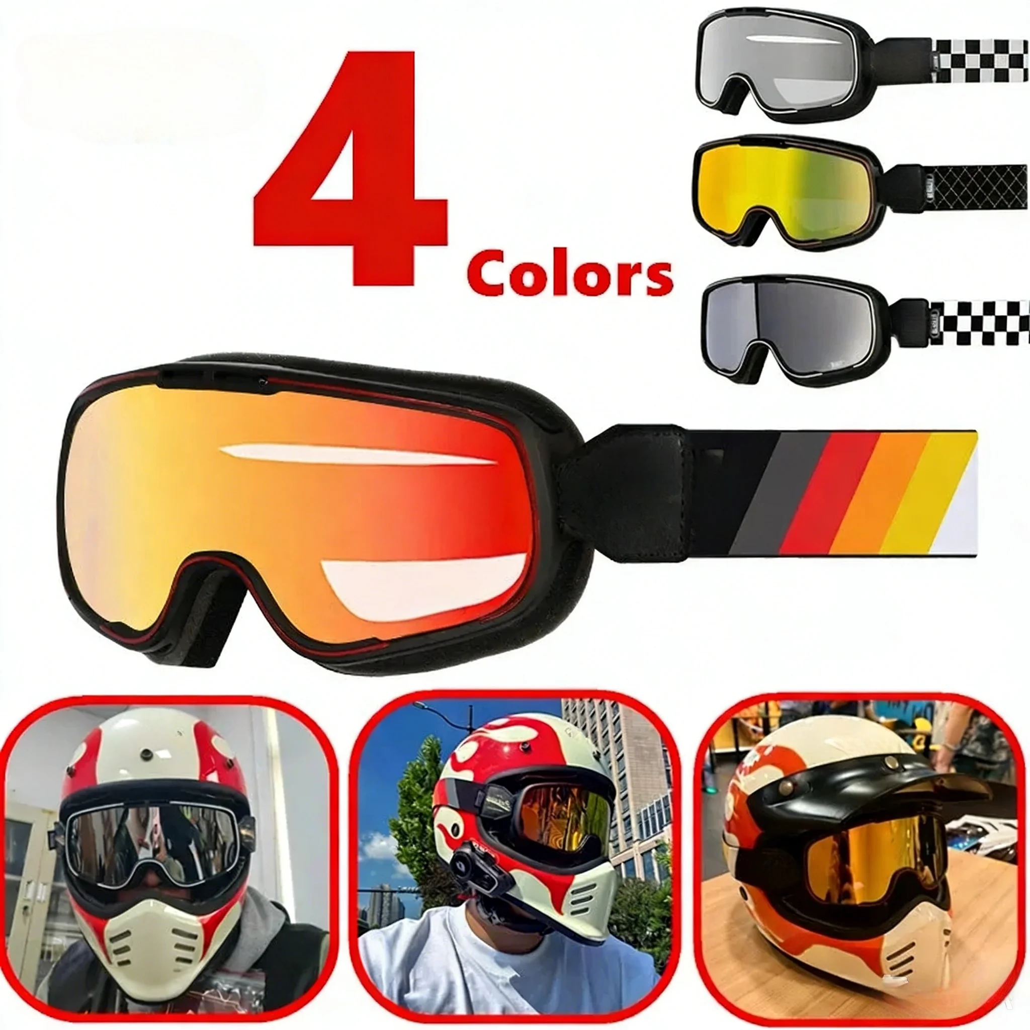 

Motorcycle Retro Goggles Off-road Windproof Sand Goggles Outdoor Sports Skiing Goggles Cycling Glasses