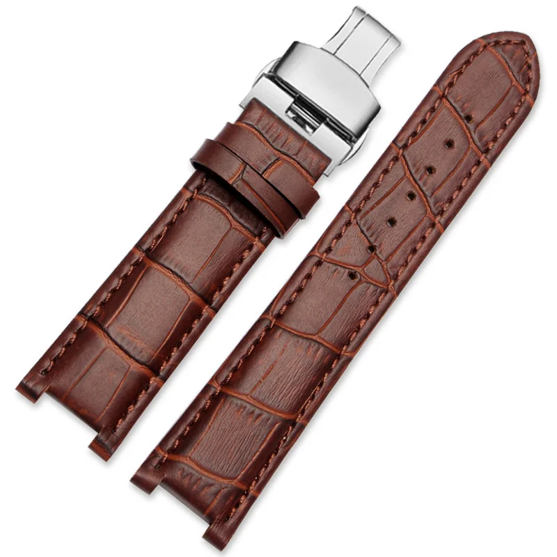 20*11mm 20*12mm 22*13mm cowhide Watchband for GC Guess  PASHA W3108/HPI004 Watch Strap Butterfly Buckle Bracelet