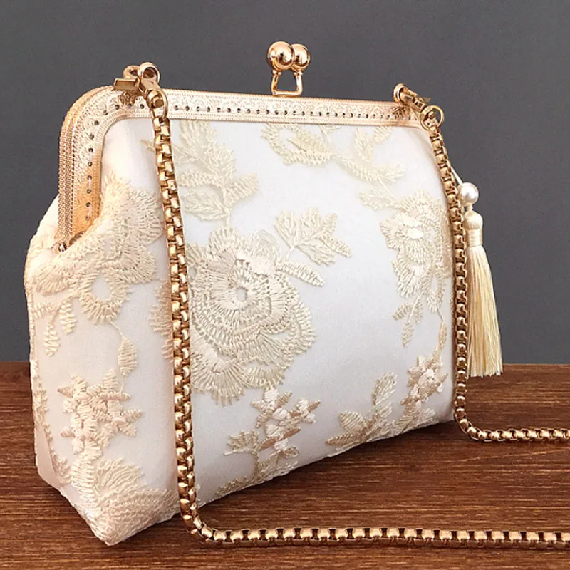 

Retro lace women bag clip bag 2024 new pairing shoulder bag women handbag crossbody bag