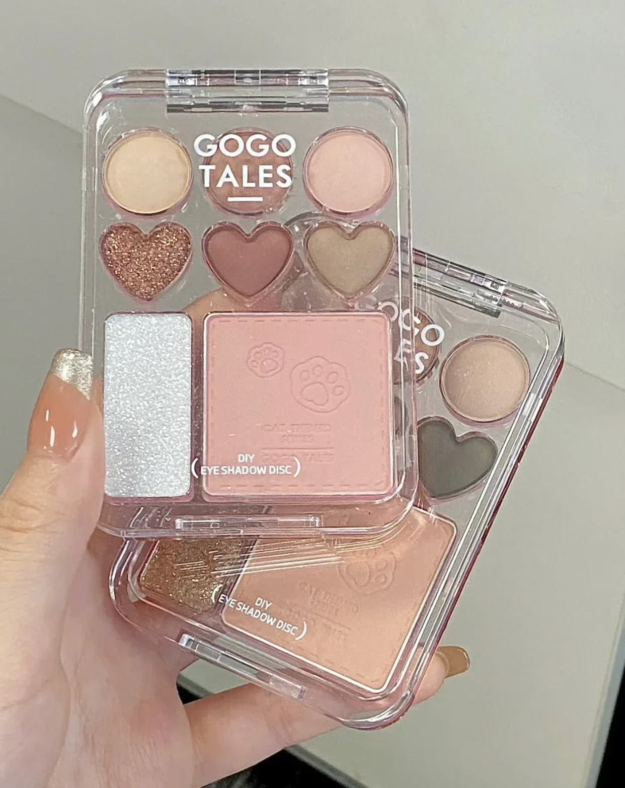 GOGO TALES Stick Sweet Heart Powder Rouge Lidschatten-Palette Rouge Highlights Karamellpulver Braune Make-up-Palette