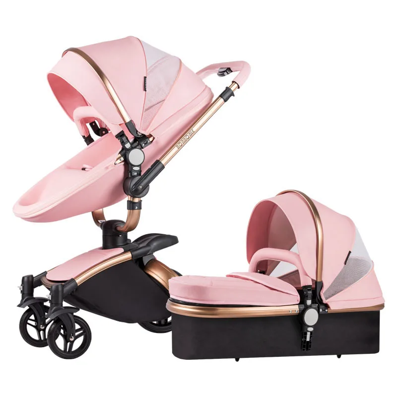 Two In One Reversible High Landscape Pink Fashional Pram Baby Carriage