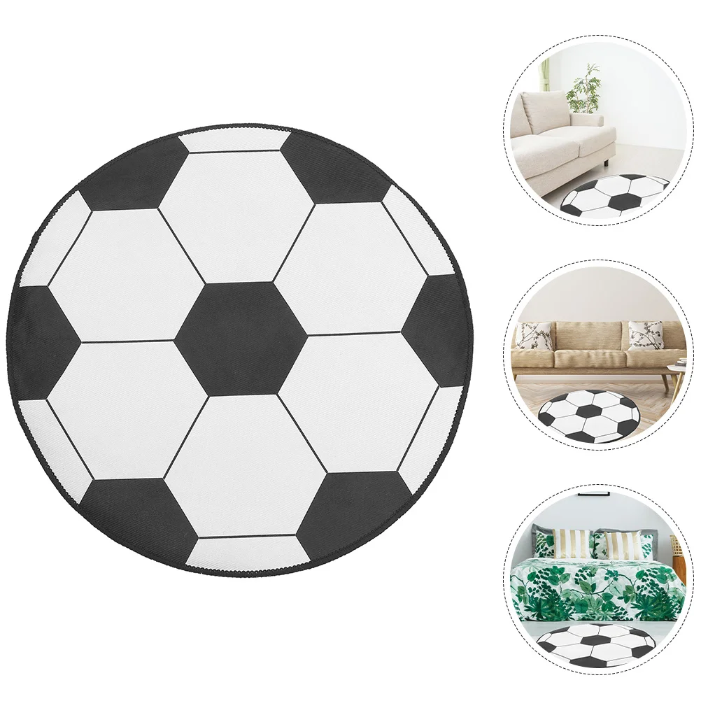

40Inch Round Football Rug Soft Polyester Anti Slip Floor Mat For Room Bedroom Living Room Circle Classroom Rug Entrance Pad