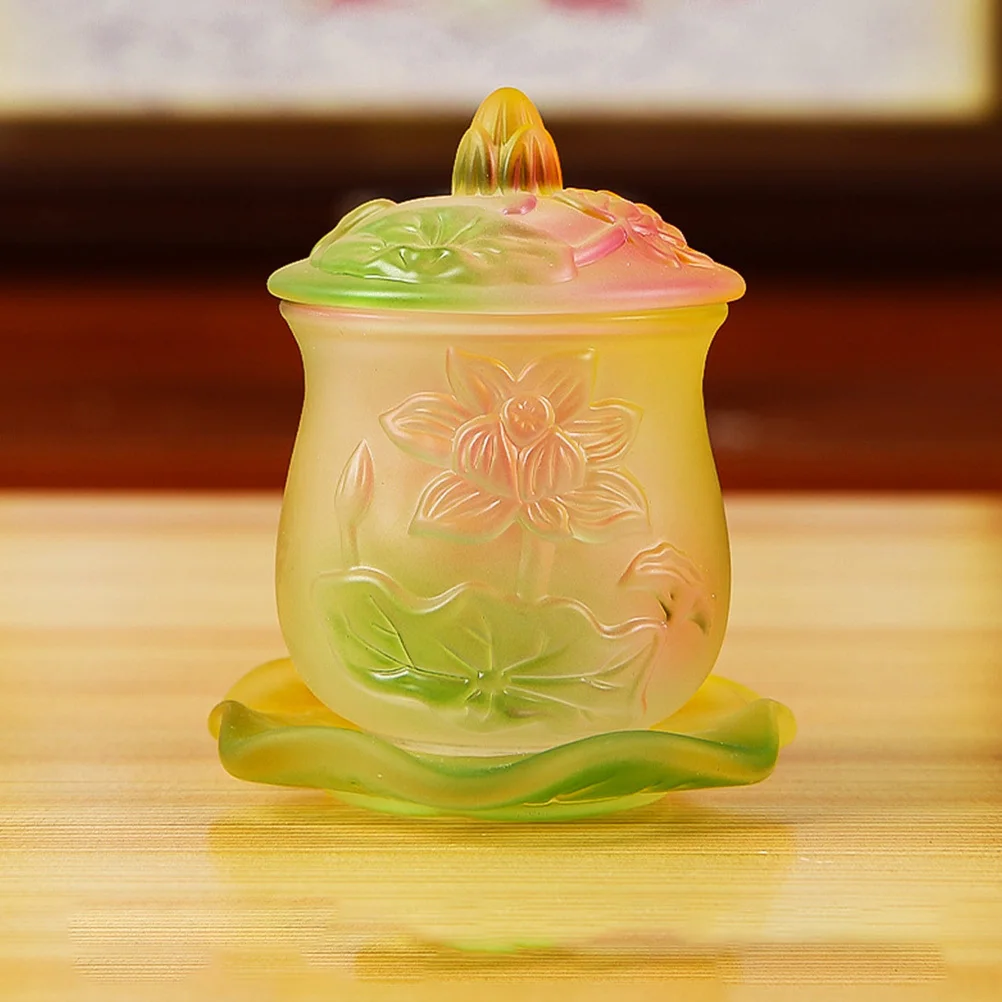 

1Pcs Lotus Water Offering Cup Large Capacity Exquisite Polished Temple Water Bowl for Buddha Home Decoration Buddhist Supplies