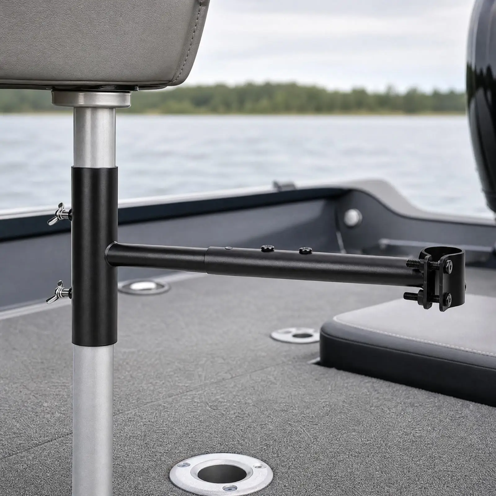 Boat Seat Umbrella Holder Adjustable Umbrella Holder with Support Arm Outdoor-Rated for Fishermen, Kayakers, Fishing, Kayaks