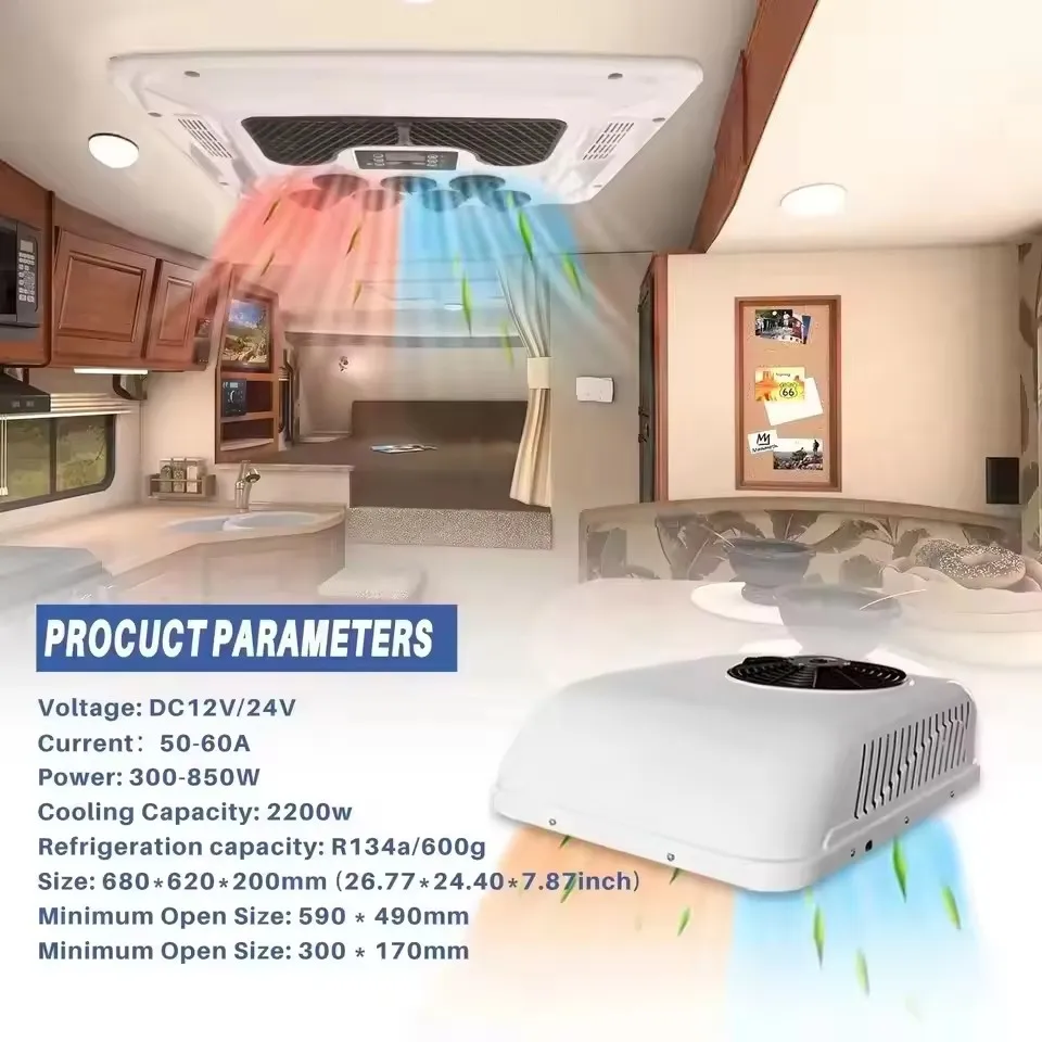 Treeligo-Aire acondicionado eléctrico para coche, calefacción y refrigeración, 12V/24V, para autocaravana, caravana y Tractor