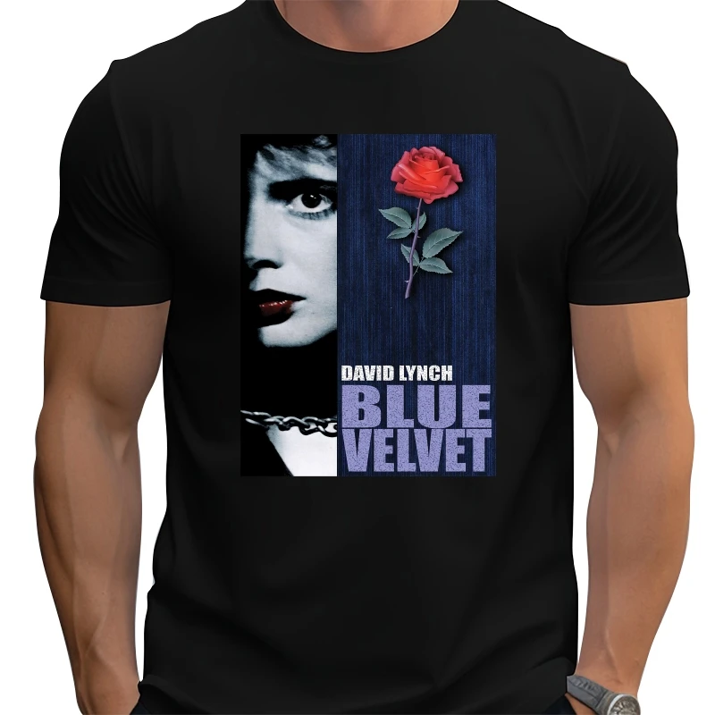 

David Lynch Blue Velvet T Shirts Retro Gothic Tshirts Emo Punk Quackity Sweatshirts Black Tee-Shirt Hippie Goth T Shirt