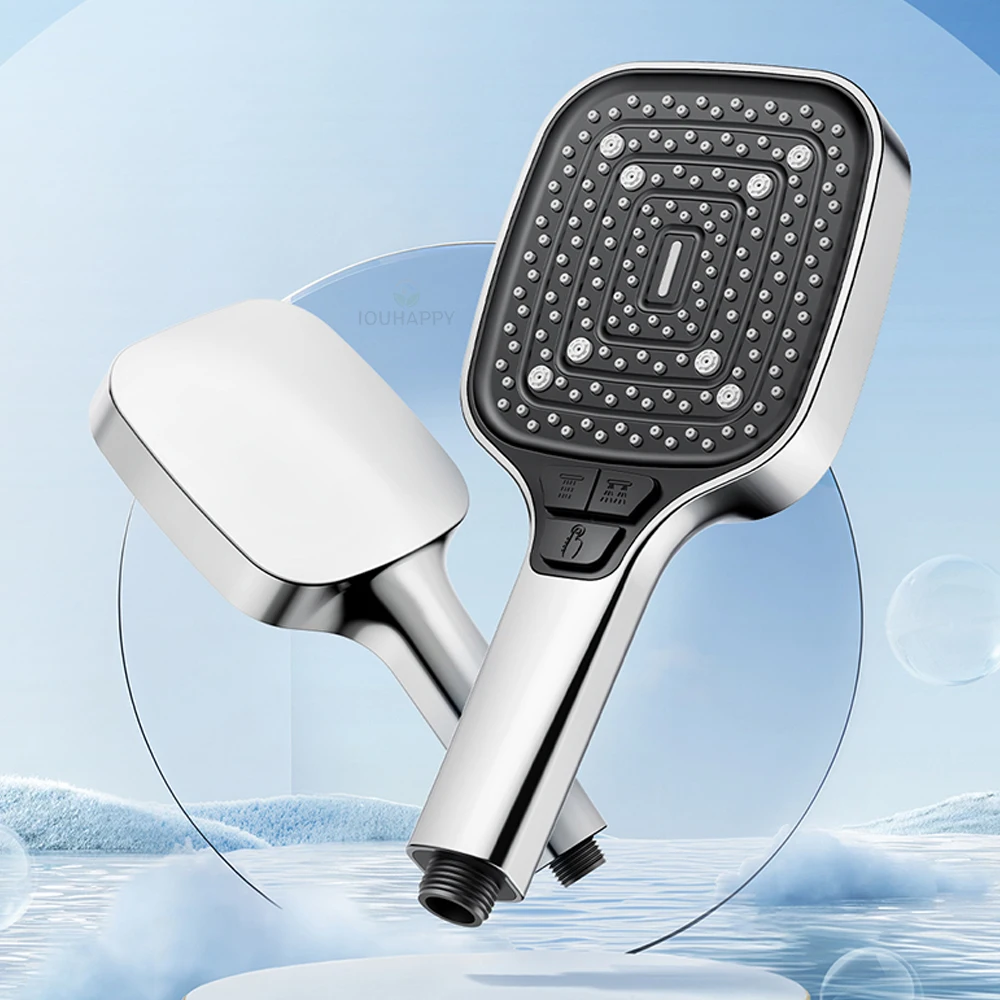 

High Pressure Shower Head 3 Modes AdjustableShower Head with Filter Large Panels Handheld Shower Home Bathroom Accessories