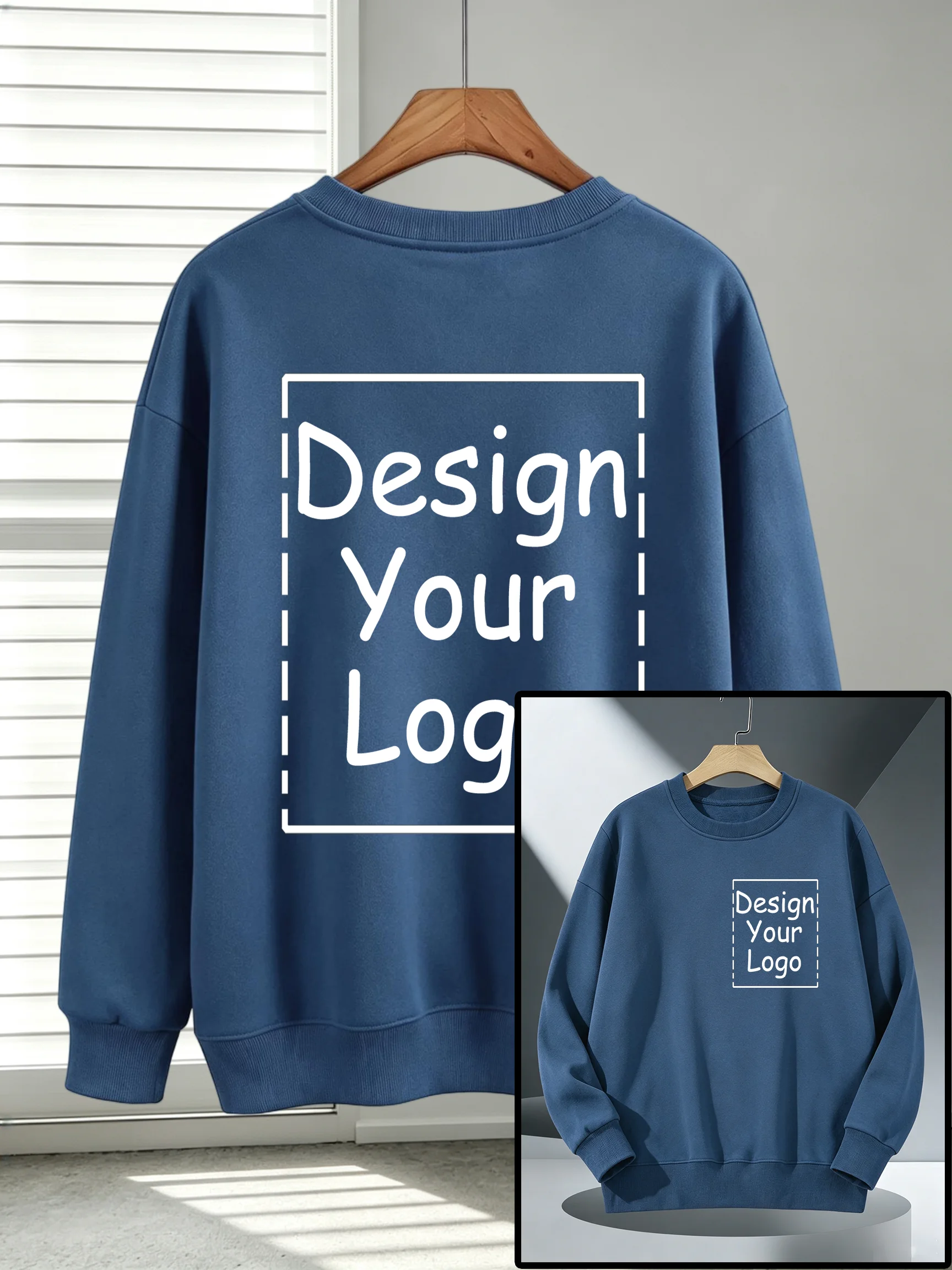 Herren-Freizeit-Sportpullover, personalisierbar, mit individuellem Aufdruck, Sweatshirts, Herbst-Fleece, O-Ausschnitt, Streetwear, Team-All-Match-Kleidung – Detail 20