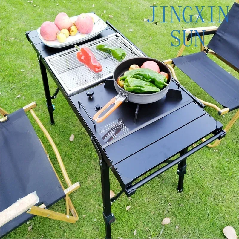 Folding IGT table Lightweight Backpack roll table adjustable leg desk Desktop burner bbq table