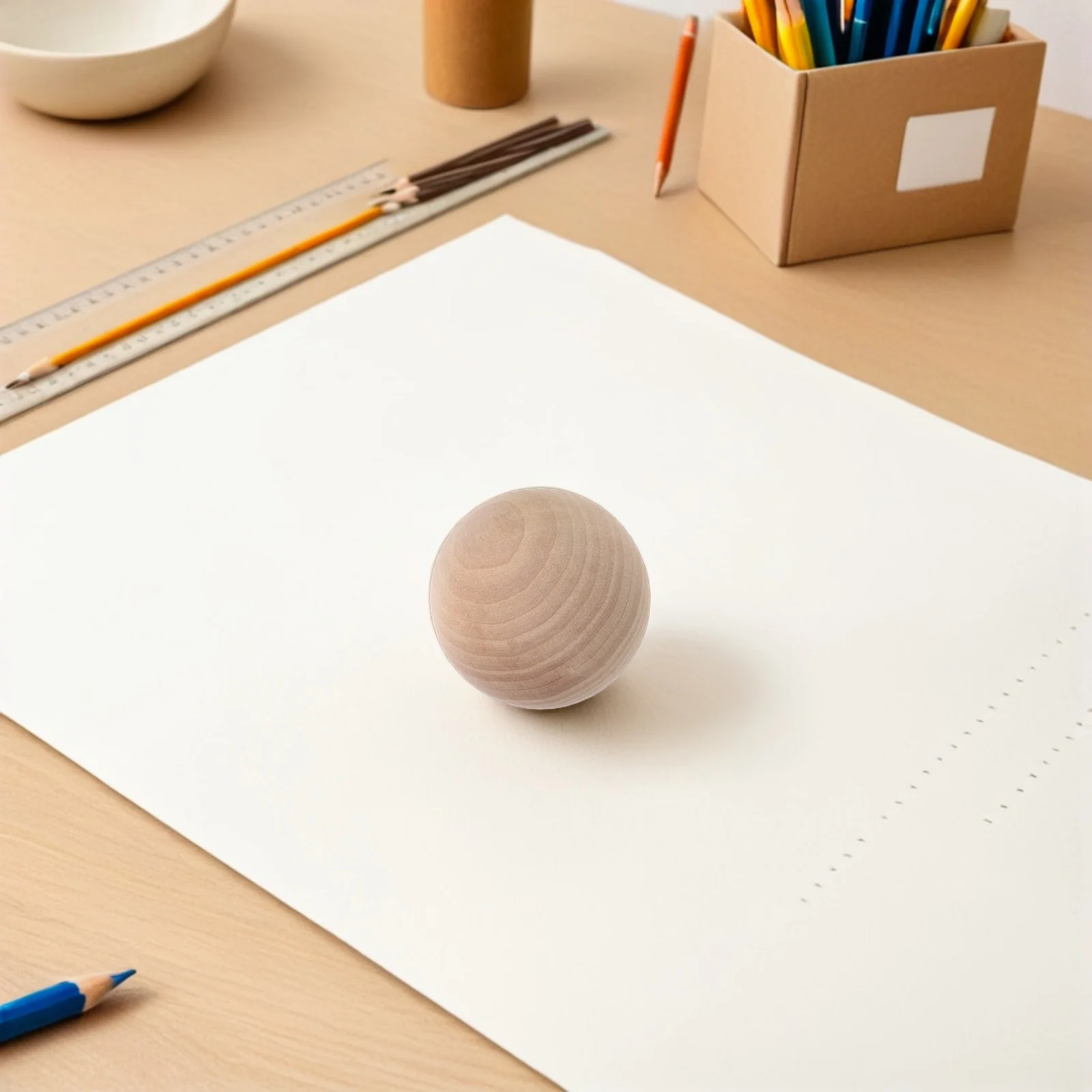 Bolas de madera redondas para manualidades, estructura sólida Natural, modelos de enseñanza lisos sin terminar, proyectos de pintura Diy, 4 Uds.