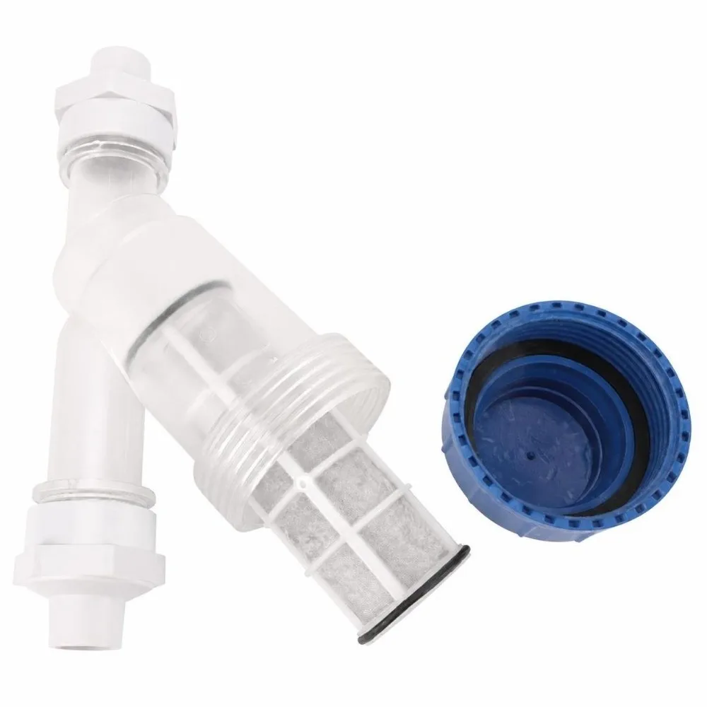 PP Poultry Drinking Water Filter Transparent Y-Shaped Shell Livestock Water Filter Split Detachable Layout 40mm Pipe Connector