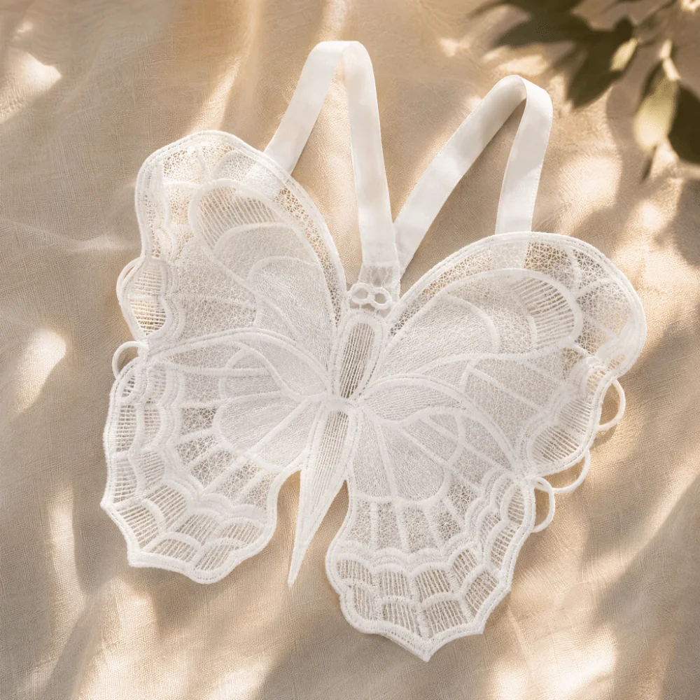 Fashion Backless Butterfly Bras Padded Korean Style Lace Camisole Spider Web Design Slim Fit Hollow-out Vest Tops Streetwear