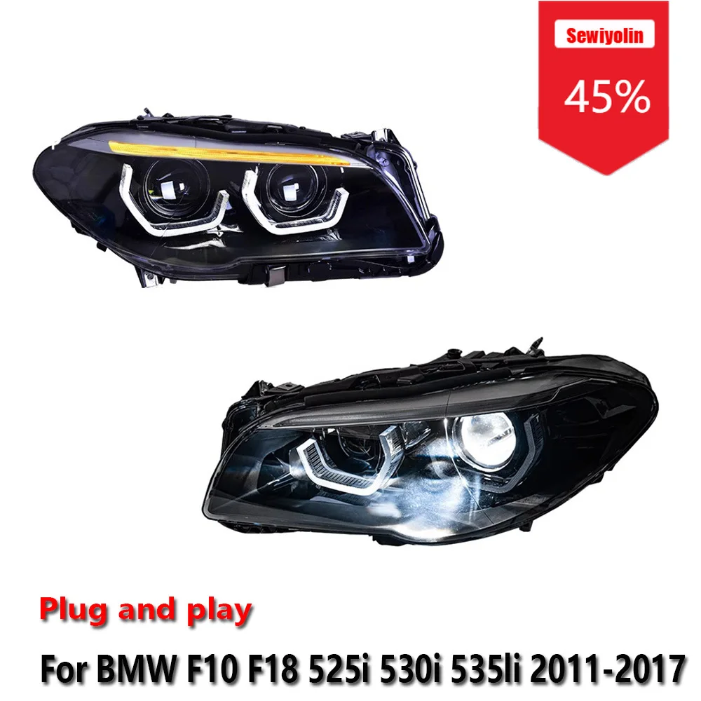 

Автомобильные светодиодные фары Sewiyolin в сборе для BMW F10 F18 525i 530i 535li 2011-2017, противотуманные фары DRL, стоп-сигналы поворота Plug and Play