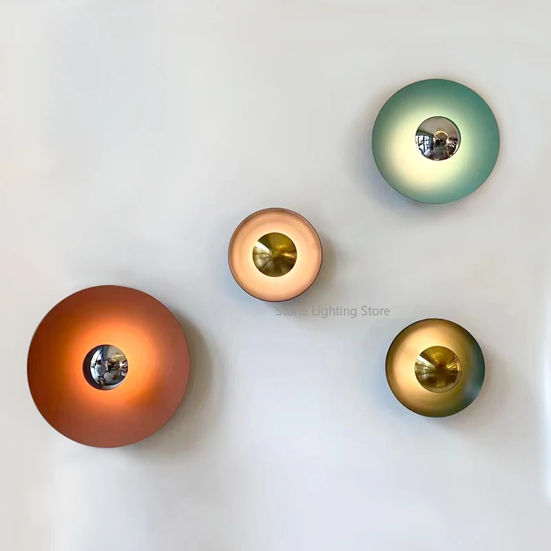 

Современный минималистичный белый, красный, зеленый круглый потолочный светильник, столовая, гостиная, спальня, прикроватная тумбочка, коридор, домашний декор, настенный светильник, декор